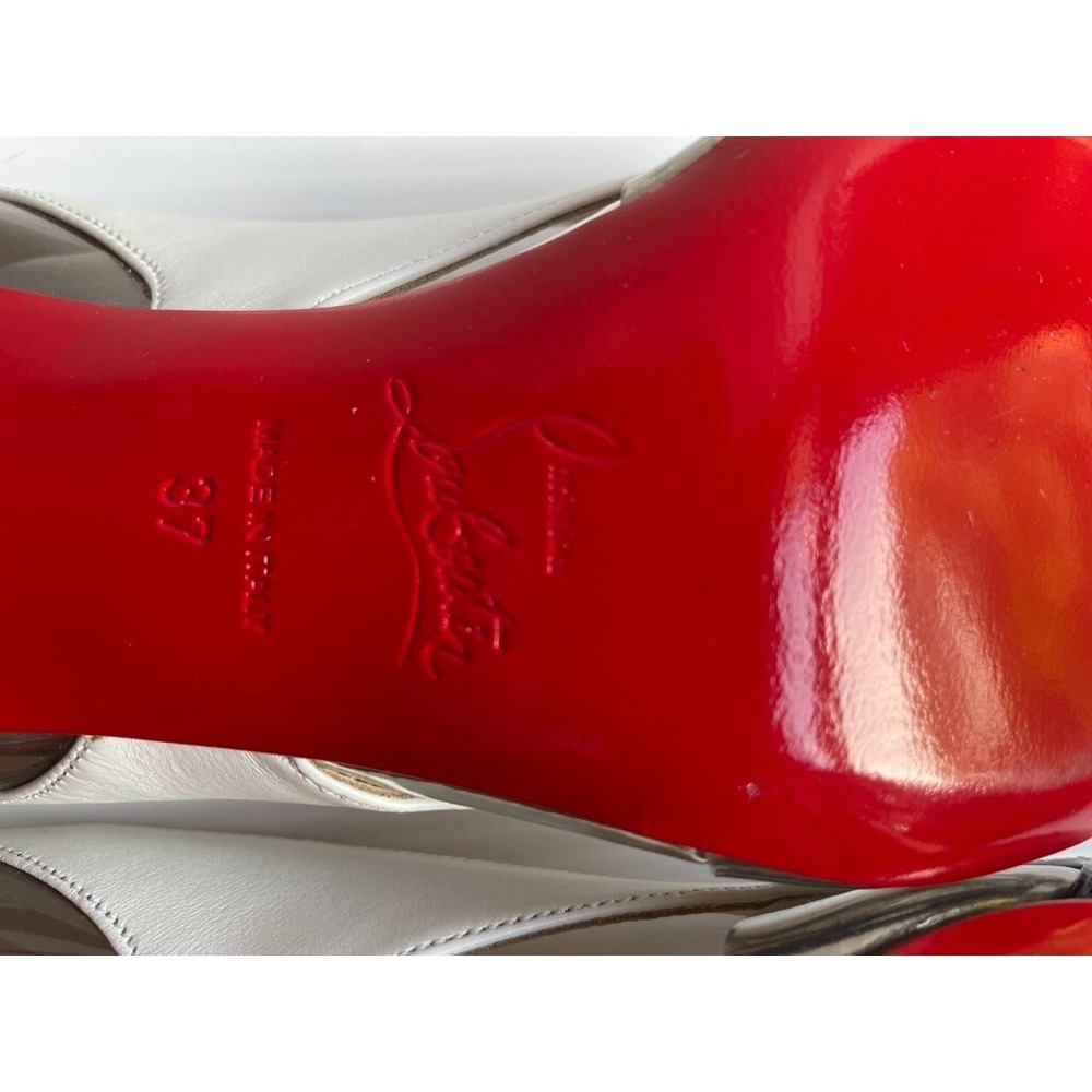 Christian Louboutin Tri-Color Air Chance 100 Slingback Peekaboo Pumps 37 NEW - Picture 4 of 8